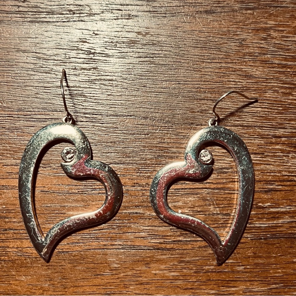 Vintage Y2K Nine West Lopsided Asymmetrical Heart Earrings